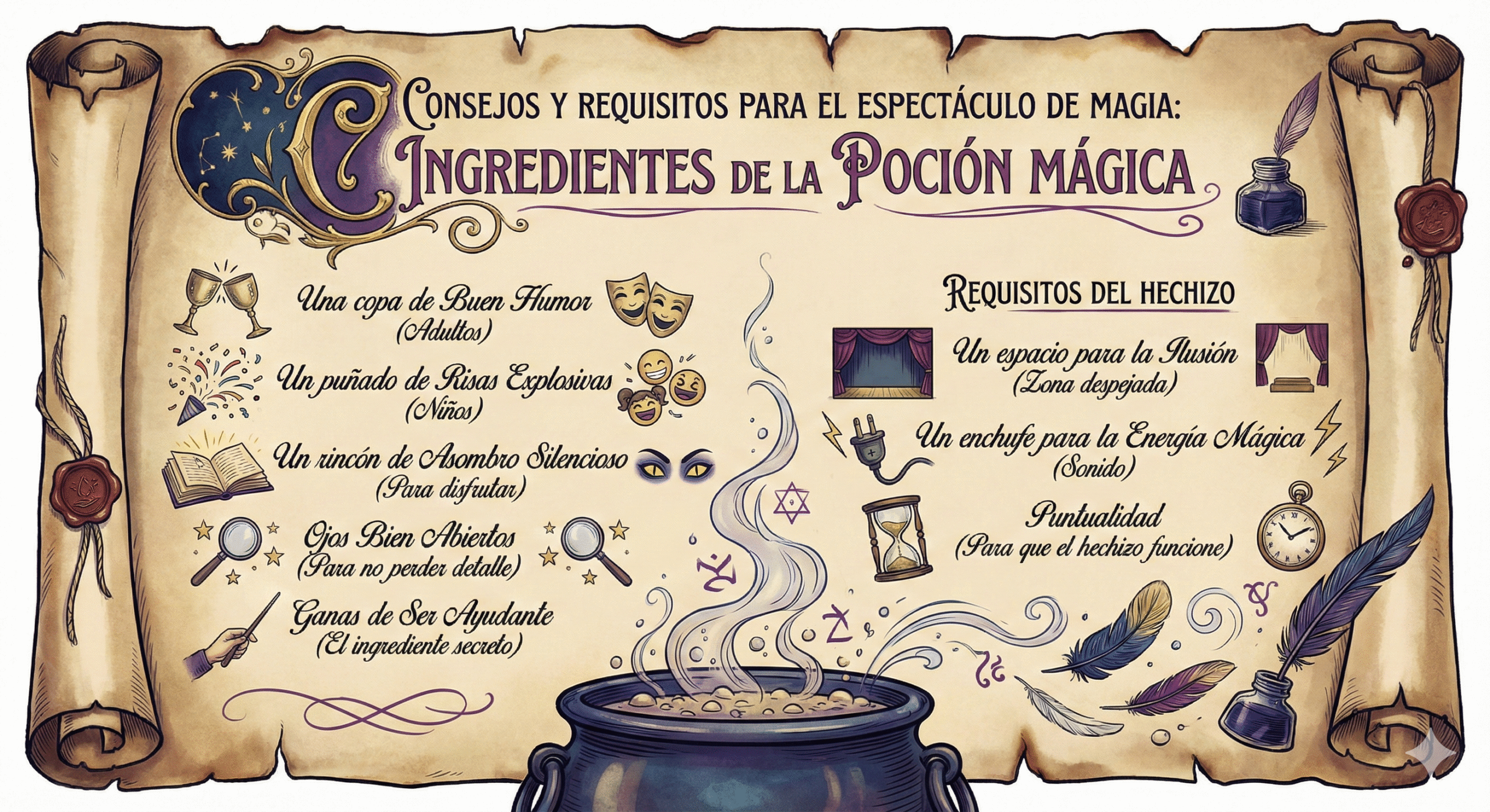 Requisitos y consejos generales para show de magia
